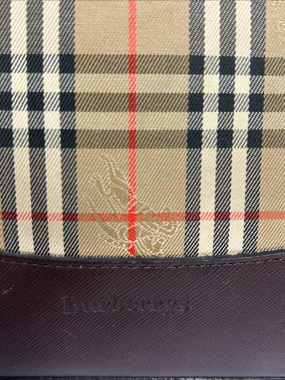Burberry Haymarket Nova Check Two Handles Canvas Leather Shoulder Bag SM Purse - Picture 2 of 11